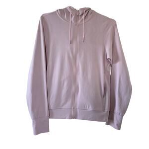 UNIQLO Airism Full Zip Hoodie Jacket Light Mauve Pink Women Size M UV Protection